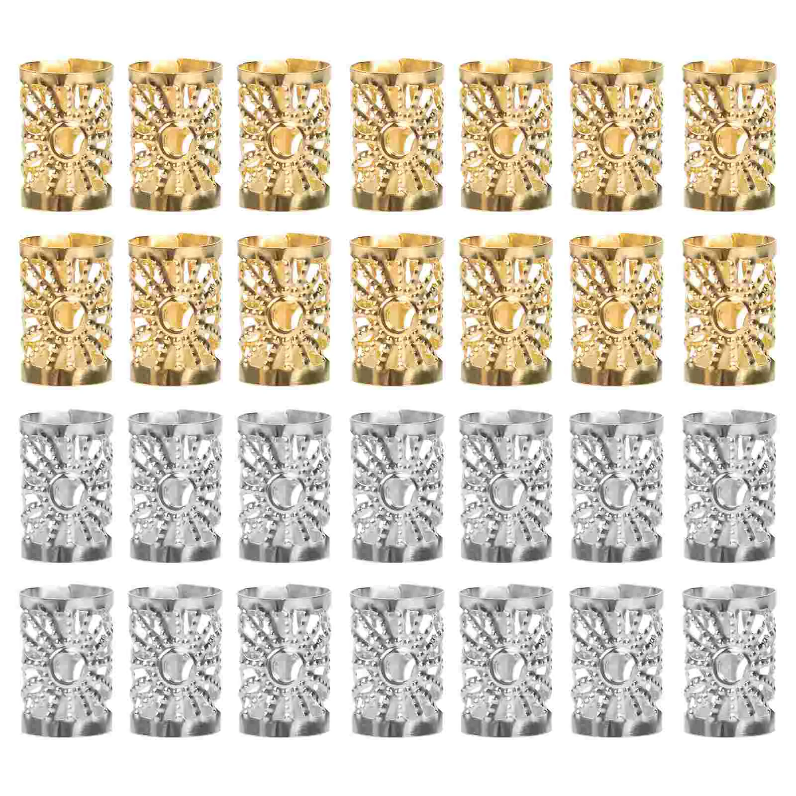 

100 Pcs Hair Braid Rings For Men Dreadlocks Braiding Beads for Men Aldult Filigree Tube Man Mens Jewellery