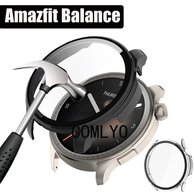 Per Amazfit Balance Watch Case Glass Screen Protector Pc Guscio Protettivo Full Cover Bumper