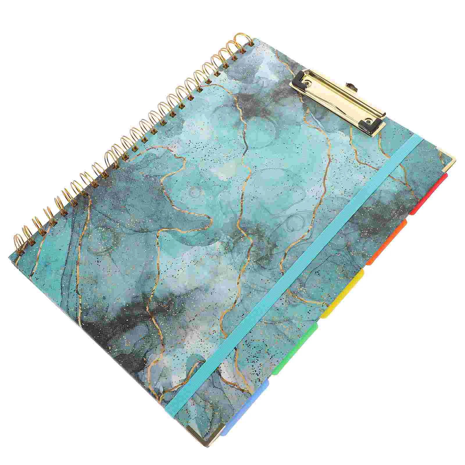 

Clipboard Folio Writing Board File Clip Office Paper File Organizer with Notebook Foldable Binder