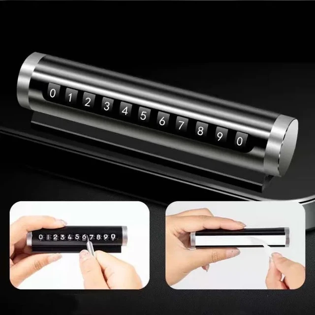 Car Temporary Parking Number Plate Black/Silver/ Aluminium Alloy Material Roller Adjustable Car Parking Plate Car Supplies 2