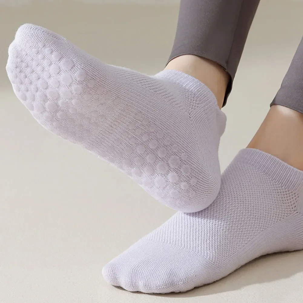 Non-slip Cotton Low Cut Short Gym Fitness Dance Sports Socks Professional Floor Pilates Socks Mesh Breathable Yoga Socks