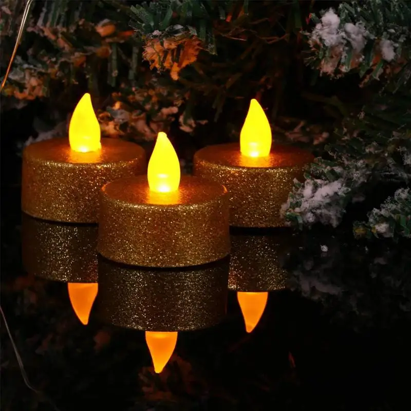 

12Pcs Beautiful LED Simulation Candle Light Flameless Scene Setting Props Korean Style Tears Candle Light for Christmas party