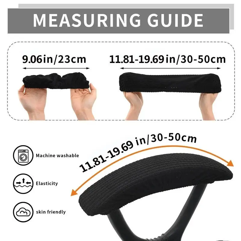 1 Pair Elastic Office Chair Armrest Covers Jacquard Rotating Chalr Arm Protector Solid Color Armchalr Covers for Office Home