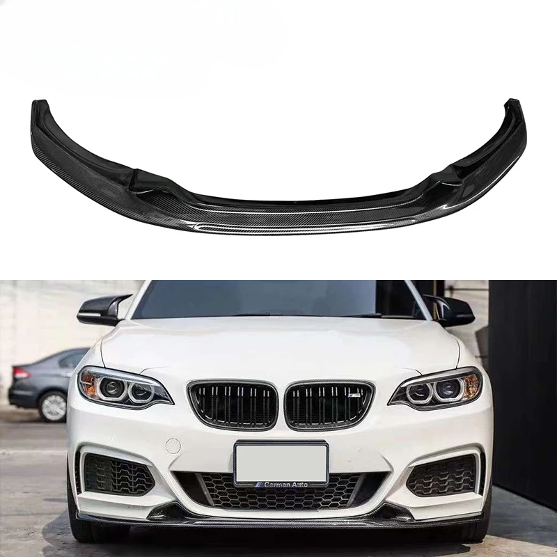 

For BMW 2 Series F22 F23 220i 225i Carbon Fiber MT Style Front Lip Front Bumper Lower Spoiler Diffuser Splitter 2014-2020