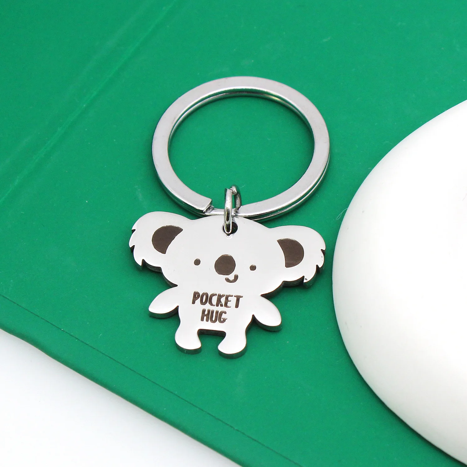 Portachiavi Koala Australiano Placcato Oro 18K - Portachiavi In Acciaio Inox Regalo Donna, Con Sacchetto Di Velluto