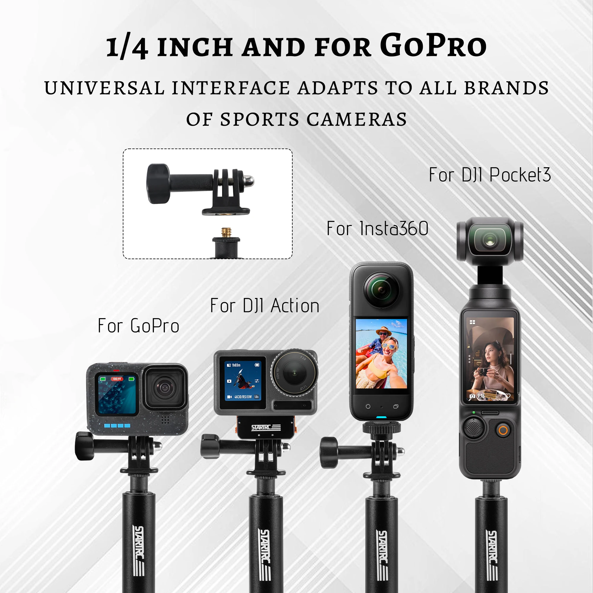 Utilisation d'une perche selfie télescopique 132cm avec support double griffe pour filmer en extérieur.