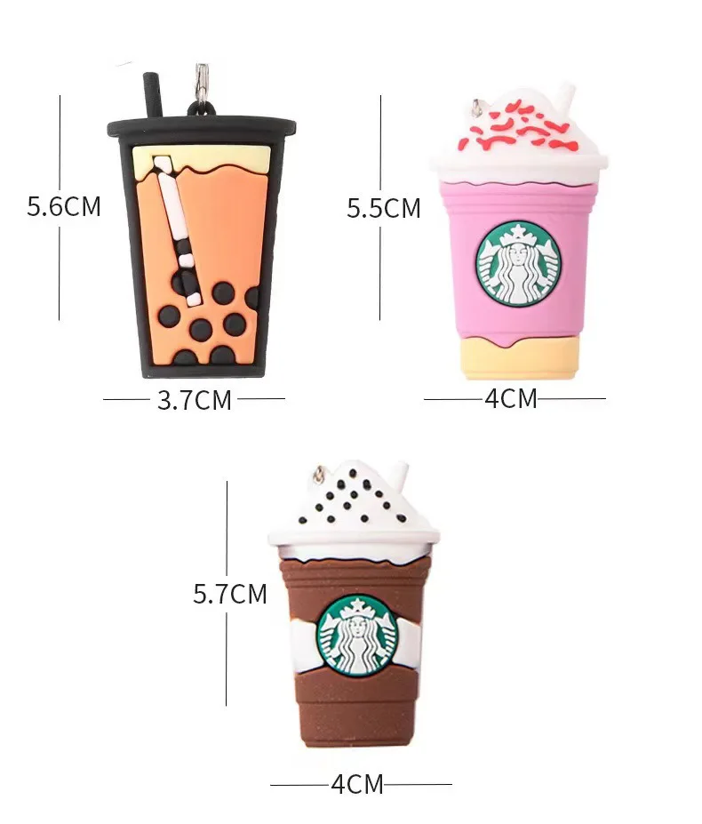 DHL Starbucks Resin Keychain Cute Cartoon Couple Simulated Coffee Cup Woven  Rope Bell Car Key Chain PRO232 From Promotionspace, $2.2