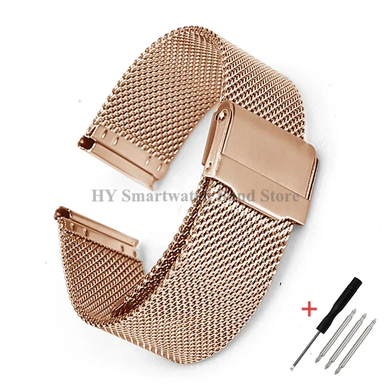 Sleek Milanese Mesh Stainless Steel Watch Band - Universal Fit, Heavy-Duty Design
