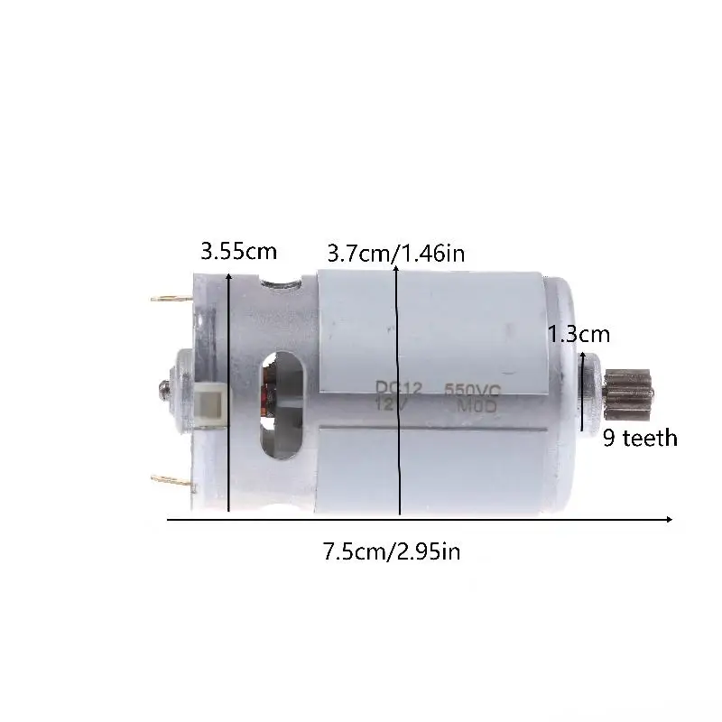 Mini 550 DC ELectric Motor 12V 9 Teeth Universal Angle Grinder Motor Power Tool Repair Part For Chainsaw Lawn Mower Grass Cutter