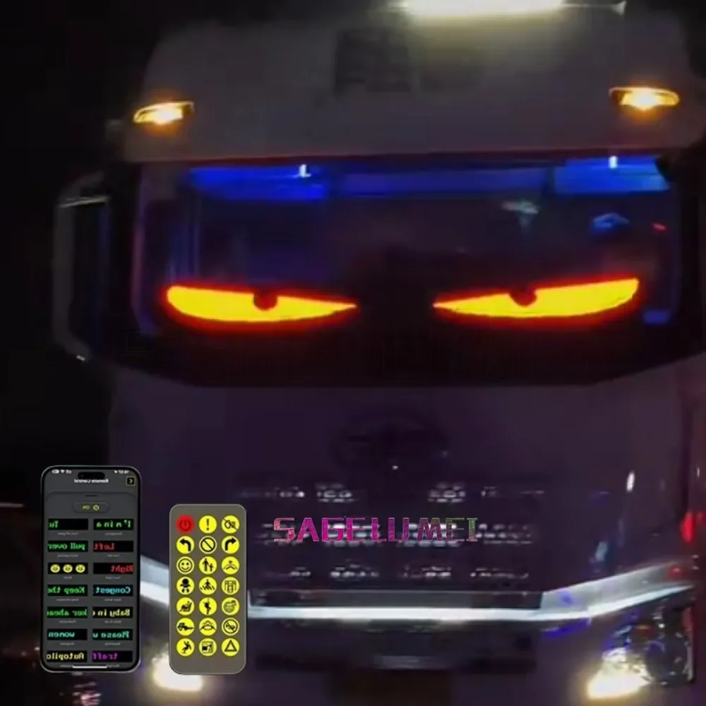 Car Truck Evil's Eye Flexible LED Matrix Pixel Panel DIY Blinking Eyes Animated Screen APP Programmable Soft LED Displays 5V USB 5