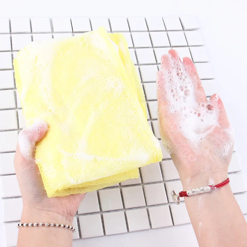 Exfoliating Nylon Bath Shower Body Cleaning Washing Scrubbing Towel Scrubbers Nylon Sponge Bath Accessories Rich Bubbles 2