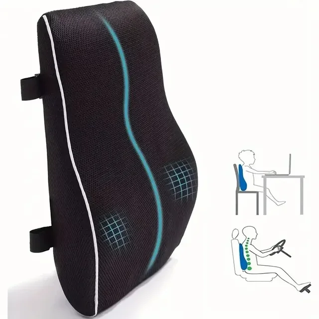Coussin de siège de voiture antidérapant en mousse à mémoire de forme, 1 pièce, pour chaises de bureau et de jeu, prend en charge lombaire et la taille, doux et confortable 1