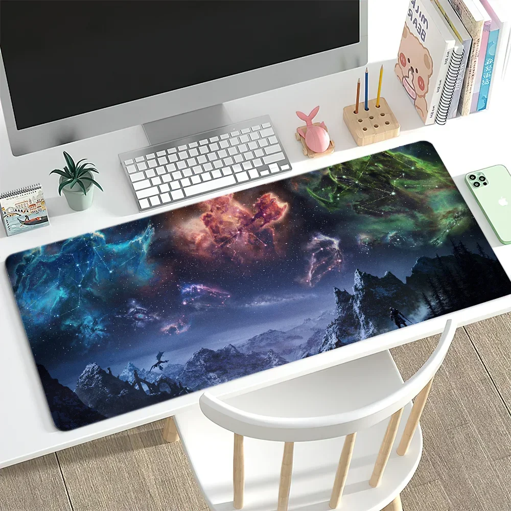 Game The E-Elder Scrolls V For PC Large MousePads Desk Gaming Mouse Pad Stitched Edges Non-Slip Rubber Base Extended mousemats 6