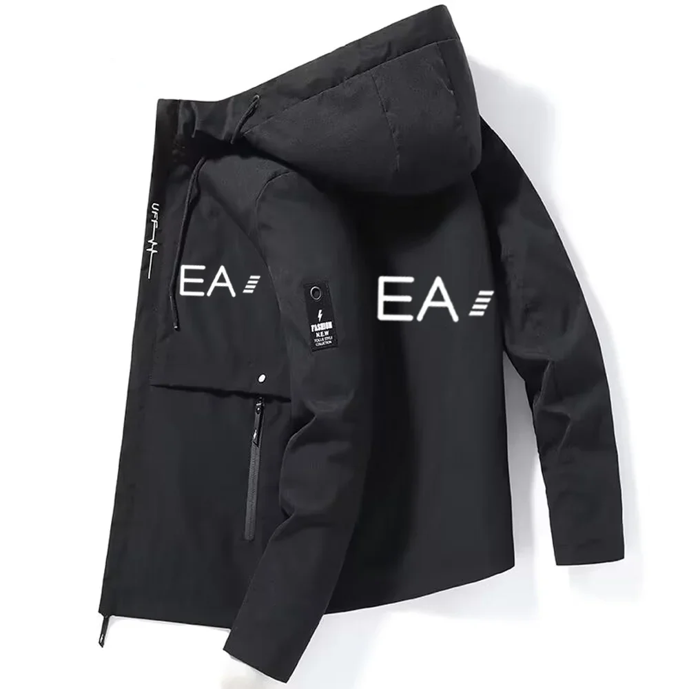 

Мужская весенне-осенняя куртка, уличная походная рыболовная куртка, модная ветрозащитная Водонепроницаемая Повседневная куртка на молнии с капюшоном