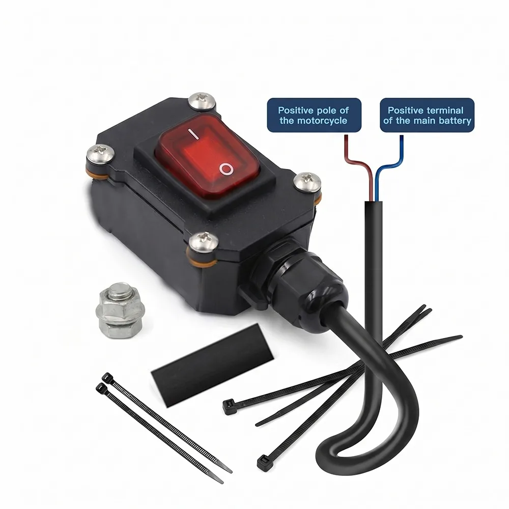 오토바이 배터리 차단기 30/50/100cm 케이블 12V/24V 헤비 듀티 방수 전원 차단 스위치 안티 드레인 두꺼운 와이어 코어