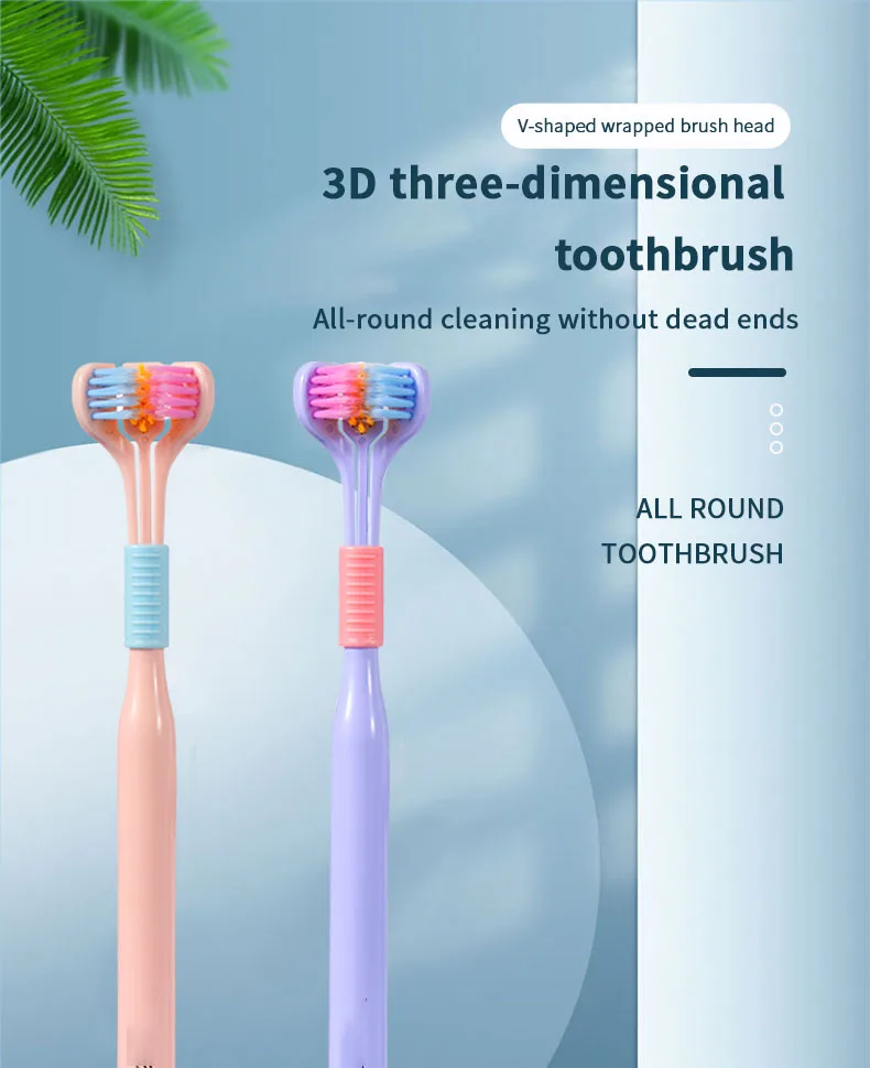 Three Sided Toothbrush Purple