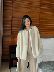 Winter Coat for Women Winter European Mink Imitation Mink Fur Coat for Women Round Neck Coat with Composite Fur Woman Clothing