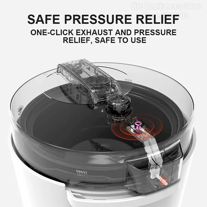 Olayks Pressure Cooker 5 Liters Non-Stick Liner Rice Cooker 24 Hours Timing Reservation Electric Cooker 900W Fast Cooking Pot 6