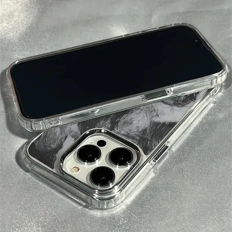 Abstract Human Silver Lens Frame Transparent Phone Case with Transparent Cover