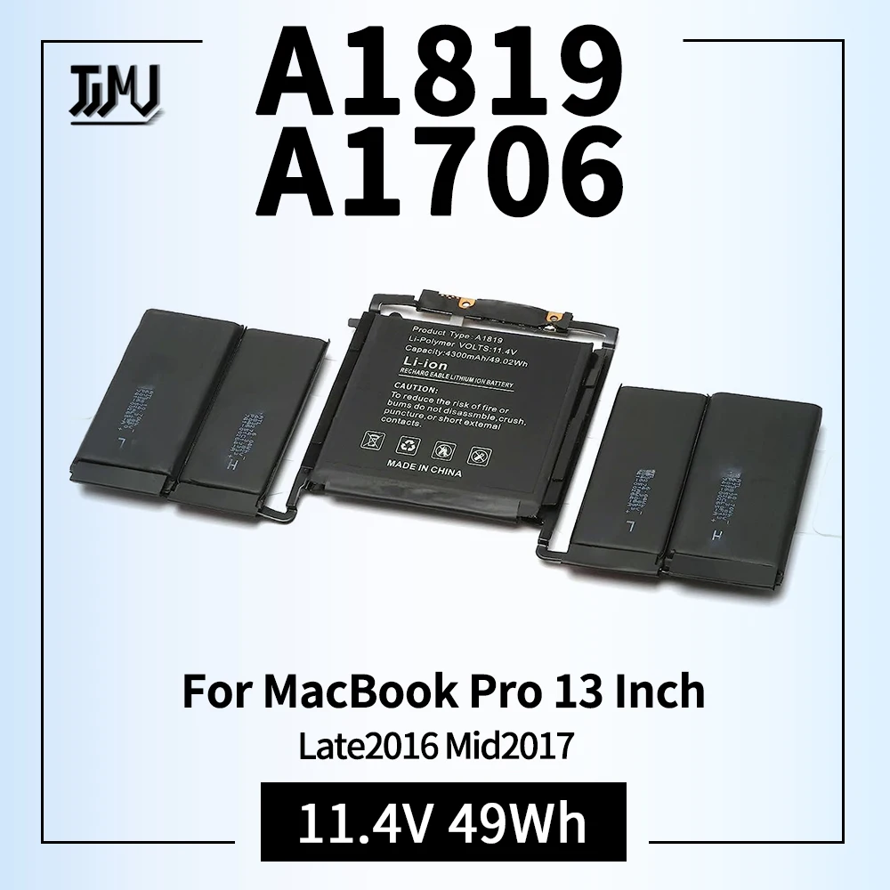 Batteria Per Laptop A1819 Per Macbook Pro 13 Pollici A1706 Batteria Per Laptop Fine 2016 Metà 2017 Emc 3071 Emc 3163 Mpxv2Ll/A Mpxv2Ll Mlh12Ll