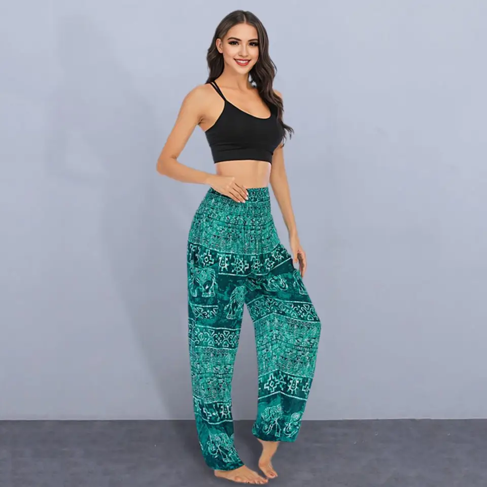 Pantaloni Da Donna Harem Elegante A Va Alta A Gamba Larga Con - Foto 9