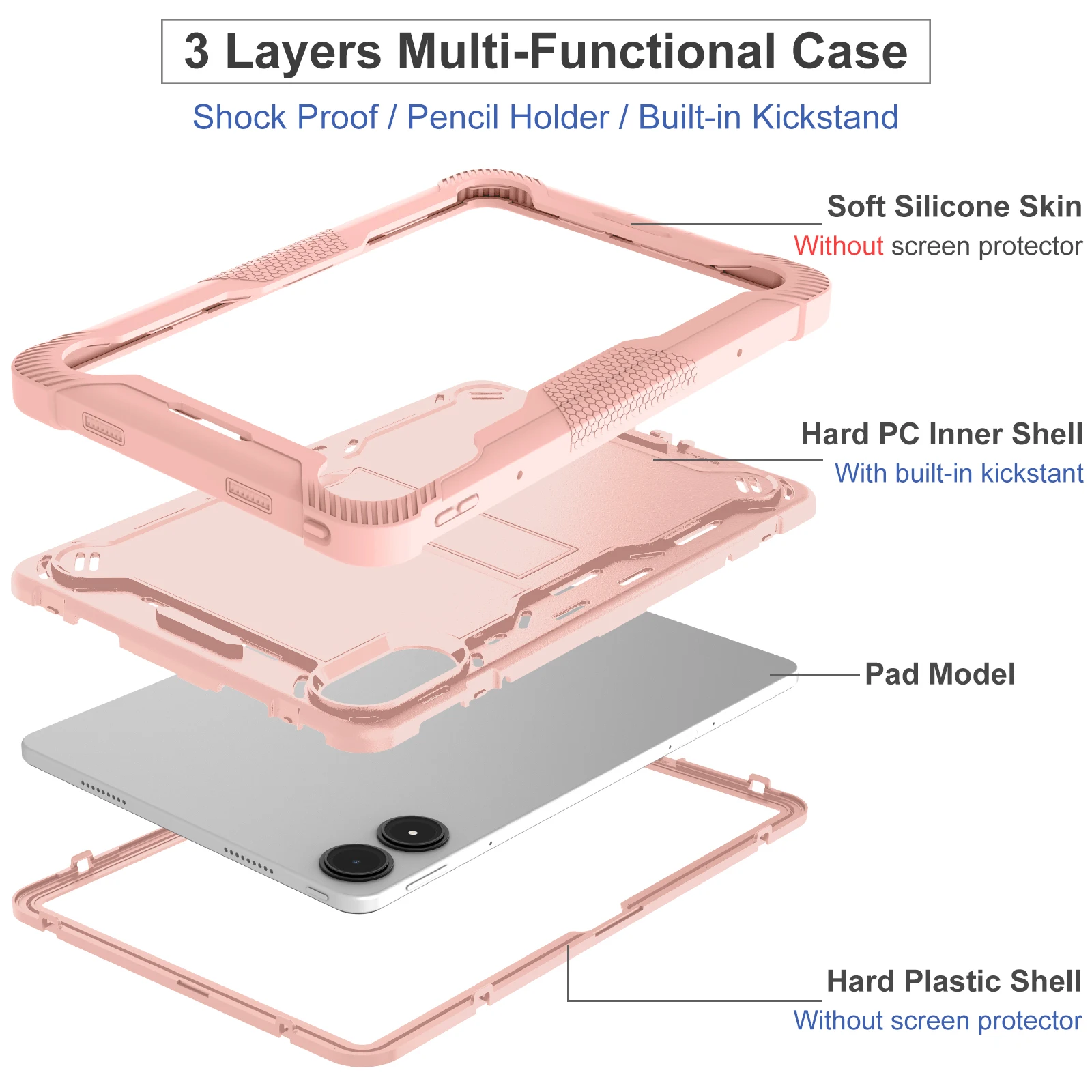 Heavy Duty Protective Tablet Cover with Built-in Kickstand
