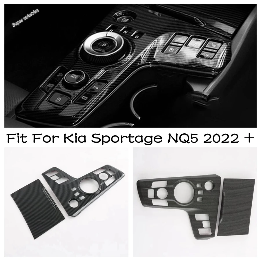 

Central Control Gear Shift Panel Frame Decoration Cover Trim For Kia Sportage NQ5 2022 2023 Carbon Fiber Accessories Interior