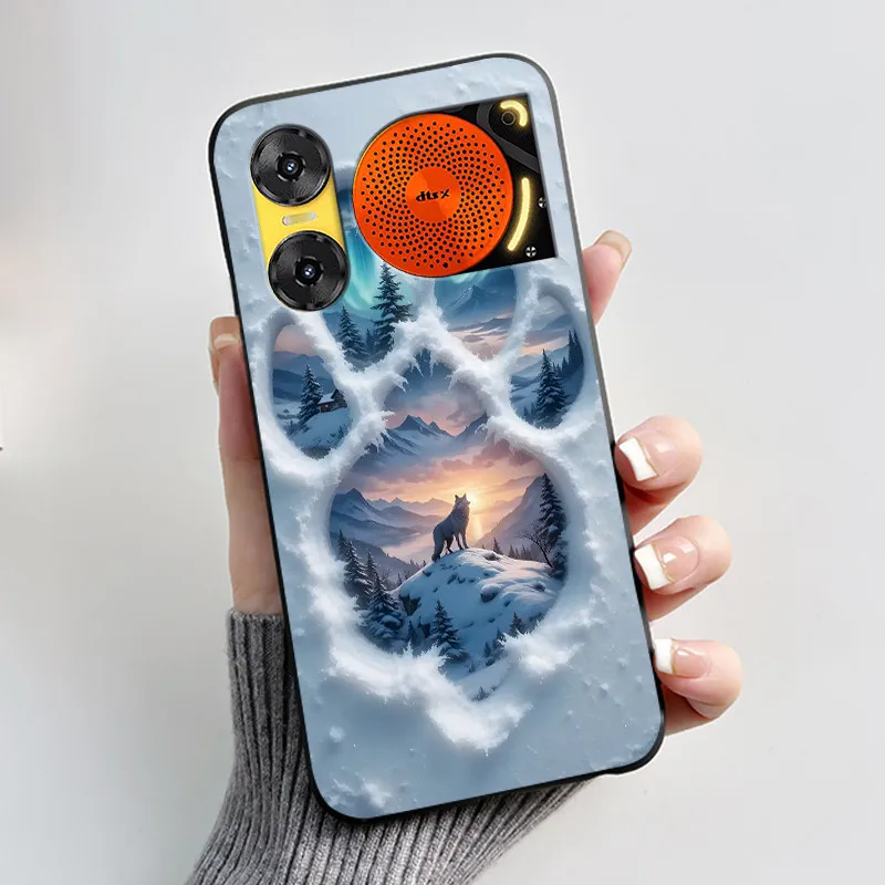 Cute Rabbit Black Silicone Phone Case, Soft TPU Cover