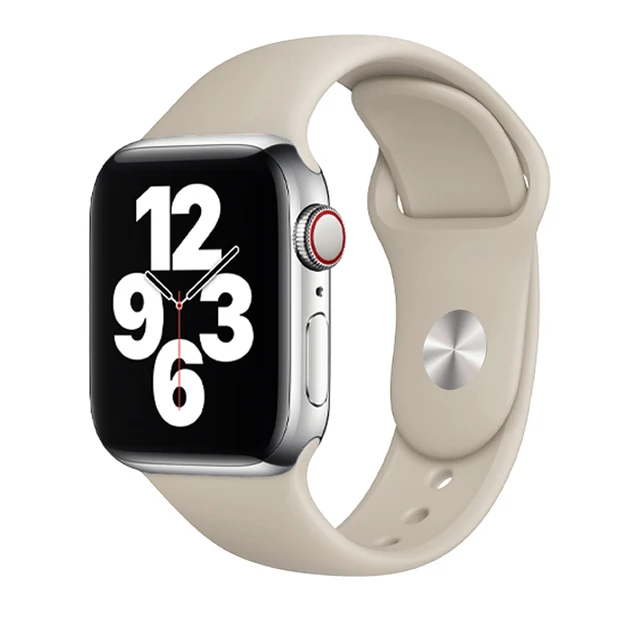 Silicone Strap For Apple Watch Band 44mm 41mm 45mm 40mm 38mm Smart Watch Sports Rubber Bracelet iWatch 6  Serie 7 SE Watchband Stone