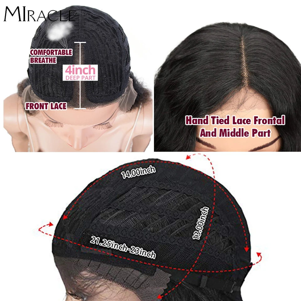 Synthetic Lace Wig 30'' Water Wave Lace Frontal Wig for Women Ombre Red Blonde Cosplay Female Front Wigs MIRACLE