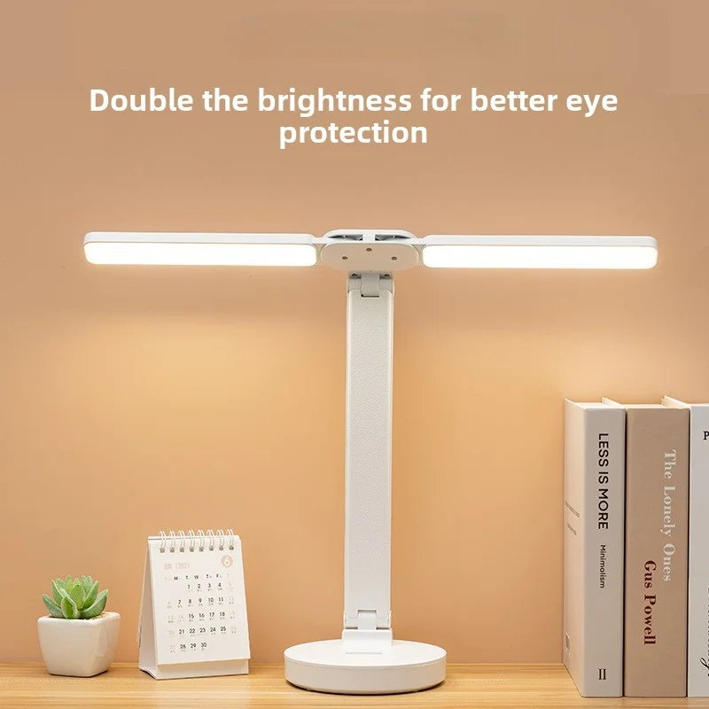 LED Desk Lamp 3 Levels Dimmable Touch Night Light USB Rechargeable Eye Protection Foldable Table Lamp Bedroom Bedside Reading