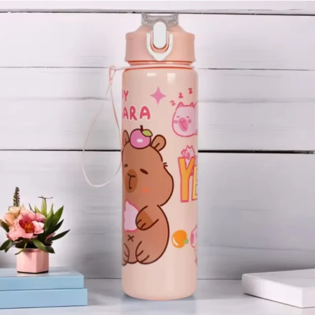 700ml Capybara Cute Water Cup with Straw & Handle Sports Water Bottle Large Capacity Travel Water Cup for Fitness Sports 2