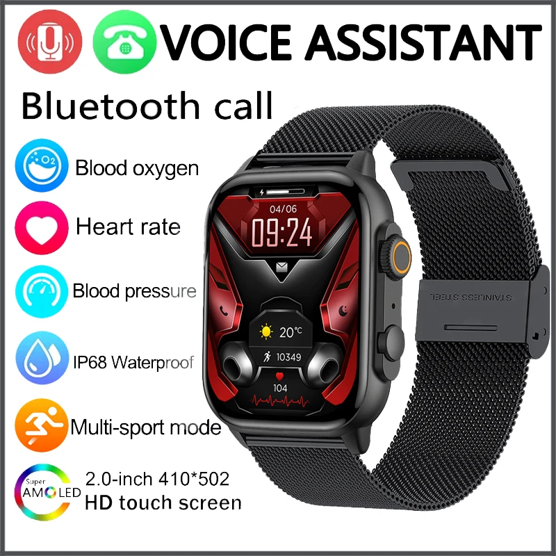 

Новинка 2024, умные часы с Bluetooth для звонков для мужчин и женщин, большой HD Экран 1,9 дюйма, шаговый калориметр, спортивные умные часы