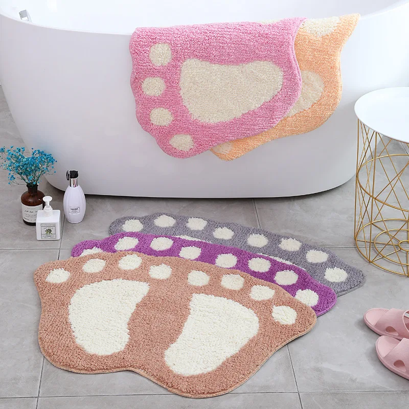 HomaxyThickPlushBathroomRugsBigFeetBathToiletMatNonslipFoot