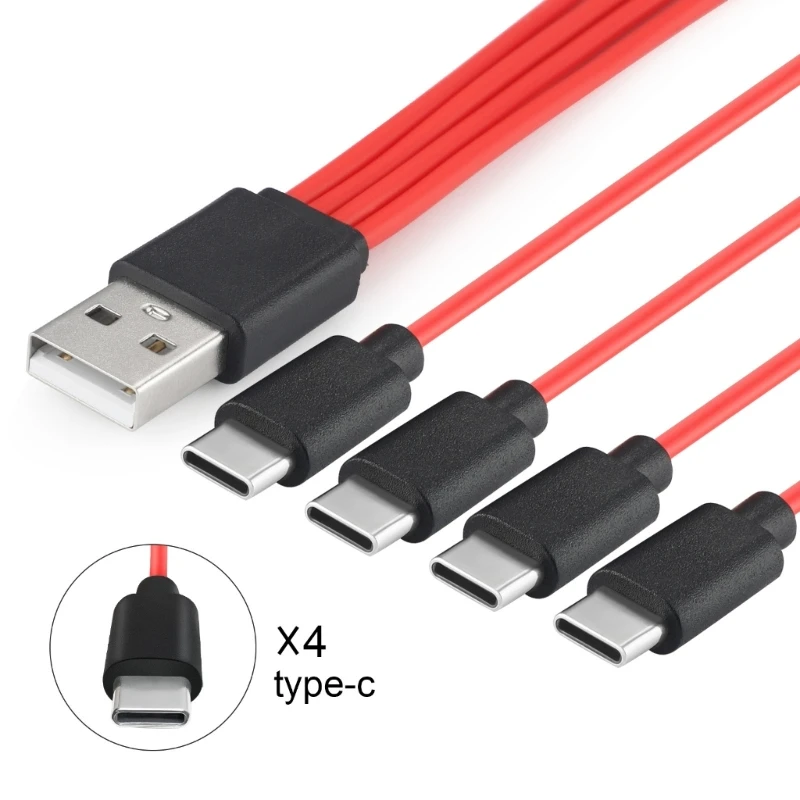 Charging cable Usb charging cable 4 in 1 Convert Type-C USB Splitter Cable 4 Port Fast-Charging Adapter for Hard Drive Disk Phone Charger Cord Connector