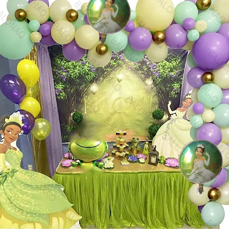 

1Set Disney Theme Princess Frog Tiana Foil Balloon 32inch Green Number Balloons Girl Birthday Party Baby Shower Supplies Decor