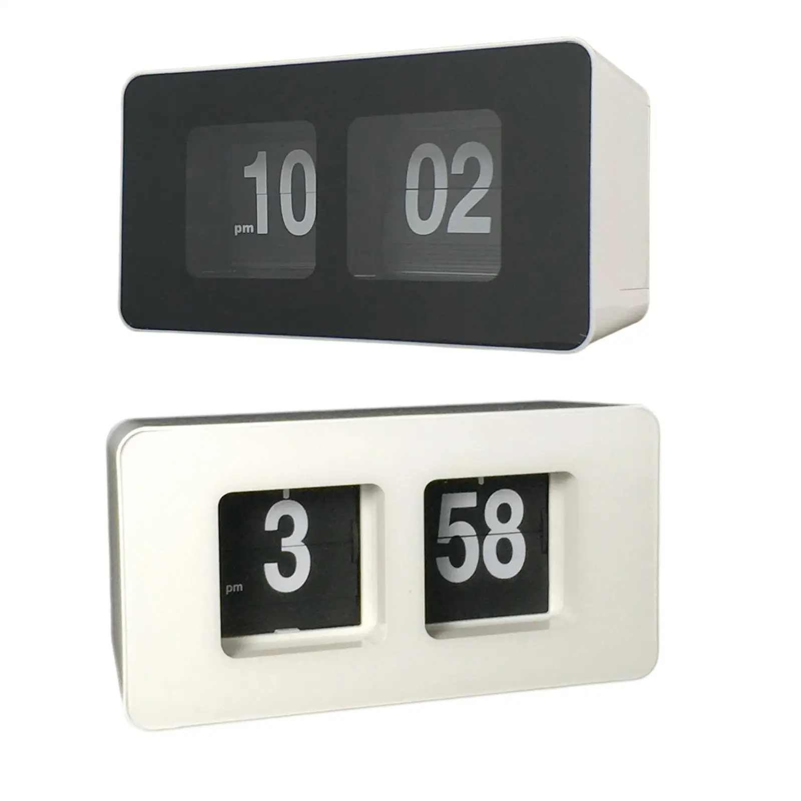 Flip down lcd digital clock desk wall clock non ticking silent sweep home office decor