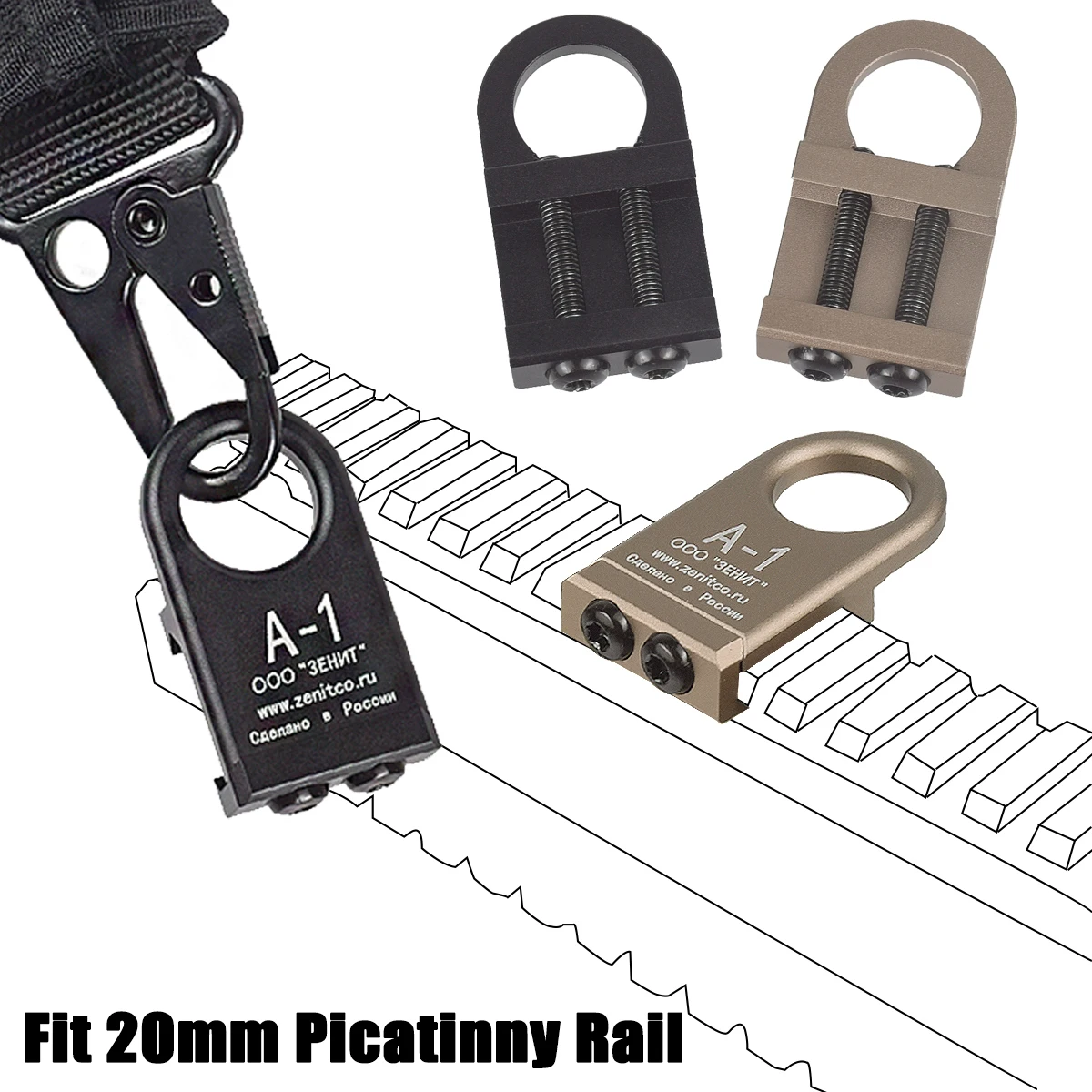 Tactical Quick-Detach Sling Mount Adapter for Hunting and Airsoft Rifles