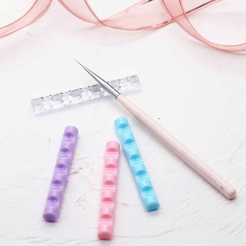 Description Picture 4 of itemNail Art Brush Holder Stand 5 Grids Nail Painting Pen Holder Manicure Penholder Stand Shelf Acrylic Display Manicure Tools