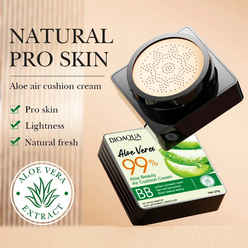 Cushion Foundation Aloe Air Cushion Foundation CC Cream Water Feeling Flawless BB Cream Moisturizing Oil Control Smooth Natural Concealer