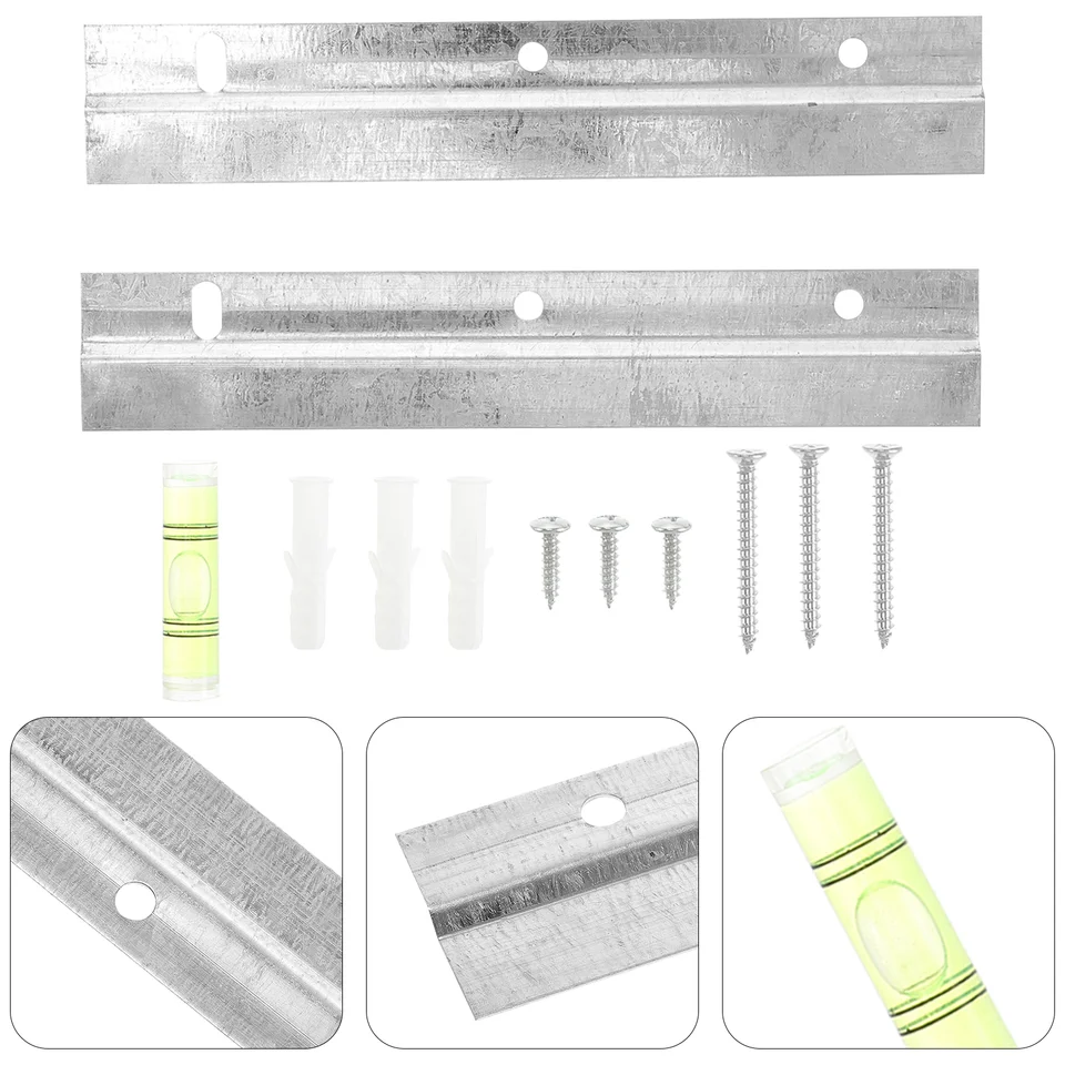 10 Paia Ganci A Tacco Francese In Alluminio 5,1 Cm | Kit Appendere Con Viti Per Specchi E Cornici - 4