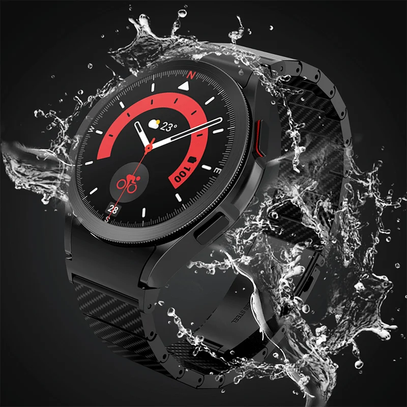 

No Gaps Carbon Fiber Strap For Samsung Galaxy Watch 6 5 4 44mm 40mm Bracelet Watchband For Samsung Galaxy5 Pro 45mm Correa Strap
