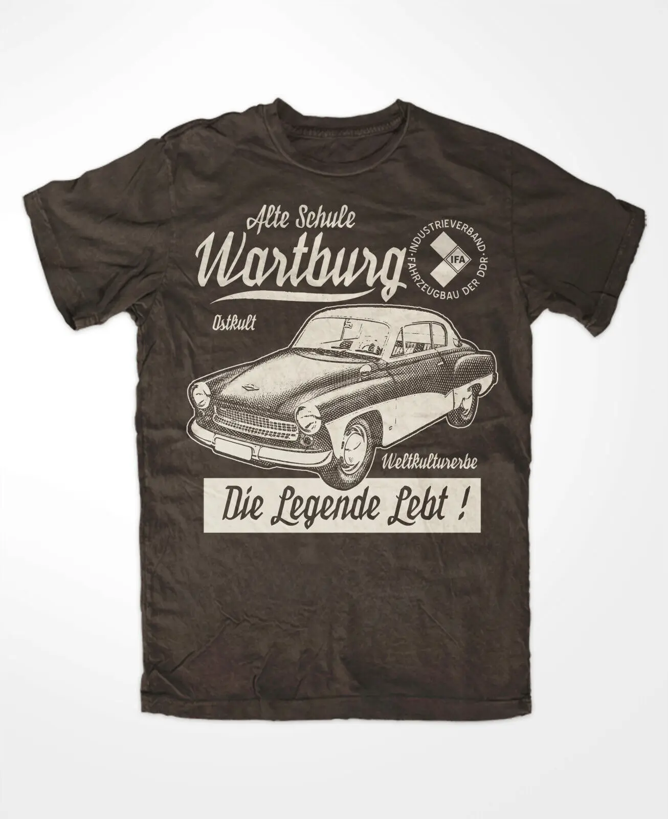 Ifa Wartburg Legend T Shirt Brown Veb Eisenach Gdr Cartone Cult Simson Logo