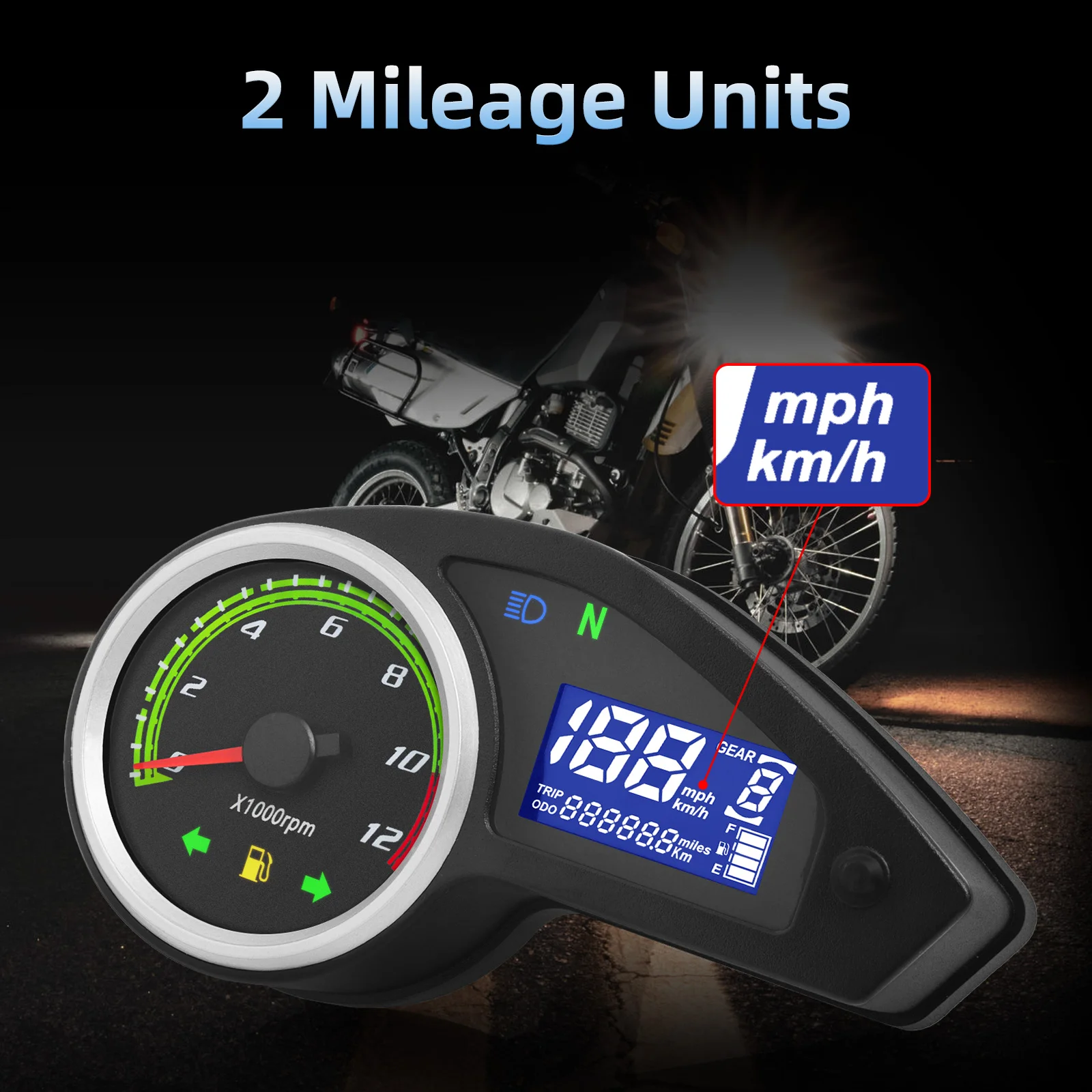 Medidor de gas para motocicleta, velocímetro, odómetro tacómetro para GY6  TaoTao 50CC