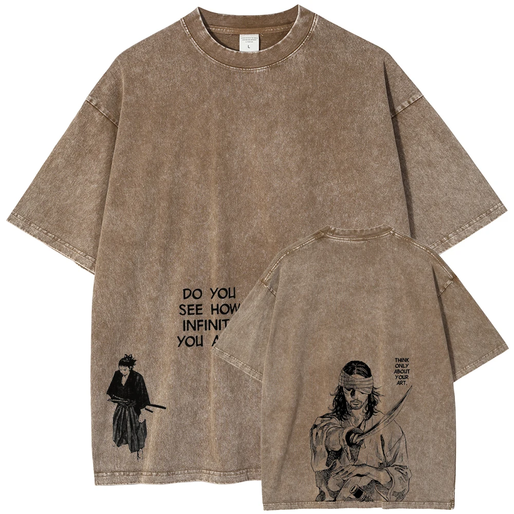 أنيمي Vagabond مياموتو موساشي الجرافيك تي شيرت الر...