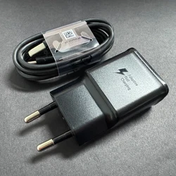 High - Speed Samsung USB Power Adapter with 15W Fast Charging Type - C Cable - Black EU with Cable