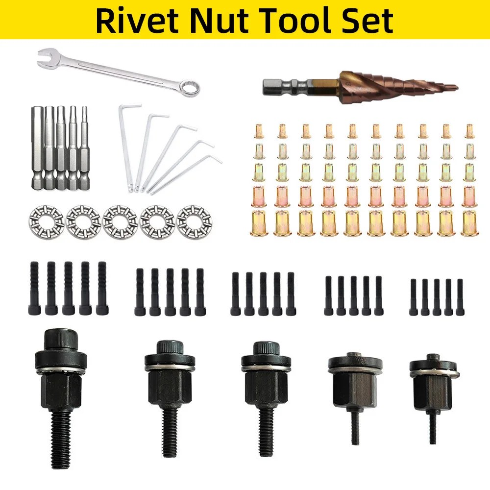 RTNUT Rivet Nut Gun Tool Riveting Manual Threaded Hand Riveter Inserts Metal License Plate or Threads for Cars Simple Easy |