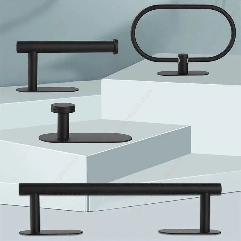 Self Adhesive Towel Hook Matte Black Coat Hook Brushed Nickel