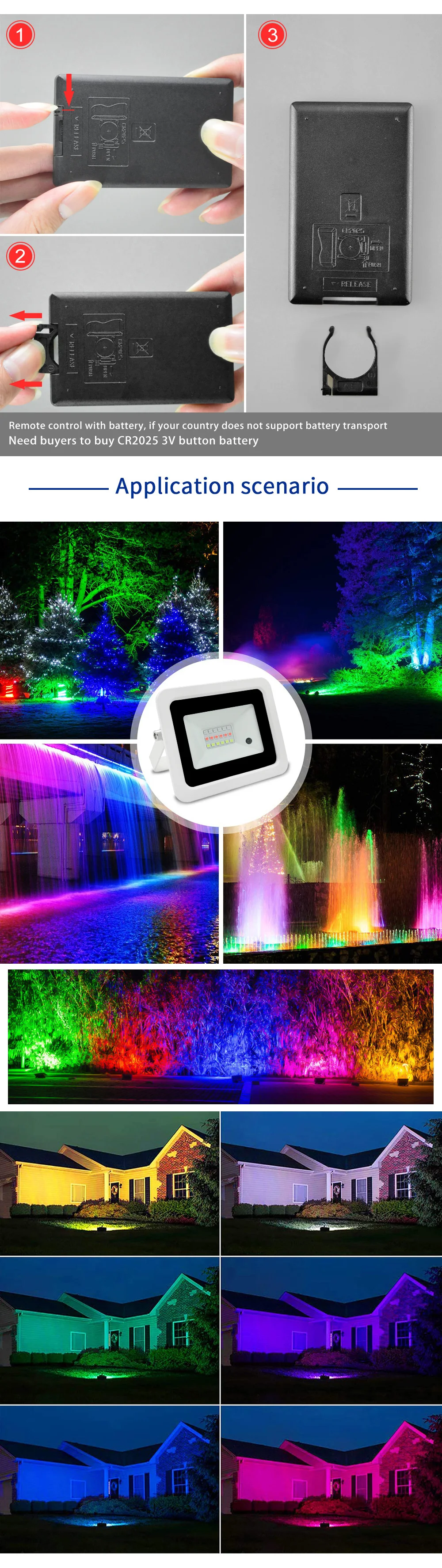 LED RGB Flood Light 100W 50W 20W AC220V IP68 Waterproof S769e175f3f484b0b95238eaf8e81c17a1
