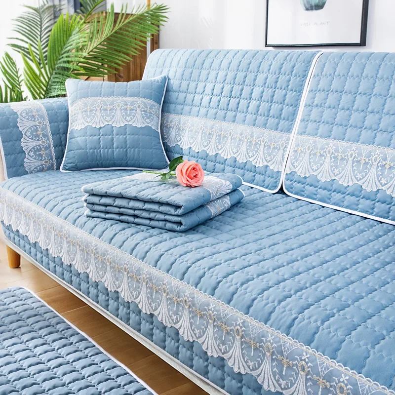 Autumn Winter Plush Sofa Covers Soft Peony Couch Cover Sofa Towel Sofa Cushion Continental Solid Color daybed Towel Seat Cover 3